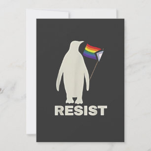 Weersta Penguin Tarieven tegen LGBT Anti Trump Feestdagenkaart