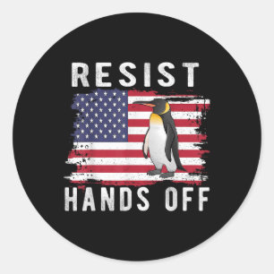 Weersta Pinguïn Handen Van Grappige Amerikaanse Vl Ronde Sticker