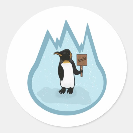 Weersta! pinguïn ronde sticker (Voorkant)