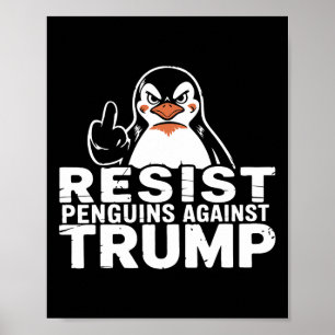 Weersta pinguïns tegen Trump-tarieven middenvinger Poster
