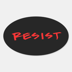 Weersta Stickers-4 per vel-rood op zwart Ovale Sticker