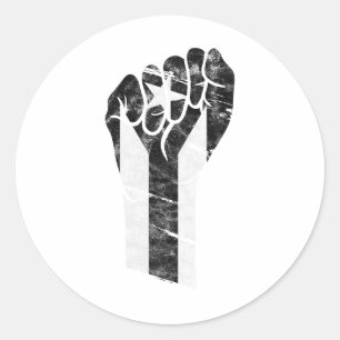 Weersta Zwarte Puerto Rico Vlag Weersta Vist Puño Ronde Sticker