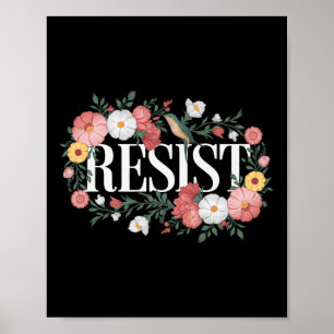 Weerstaan Bloemen Protest Trump Anti Trump Premium Poster