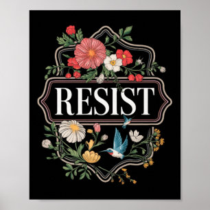Weerstaan Bloemen Protest Trump Anti Trump Premium Poster