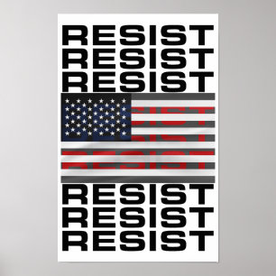 Weerstaan met de Amerikaanse vlag Poster