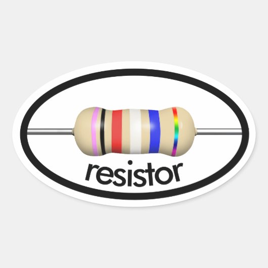 Weerstand ellips sticker met tekst (Voorkant)