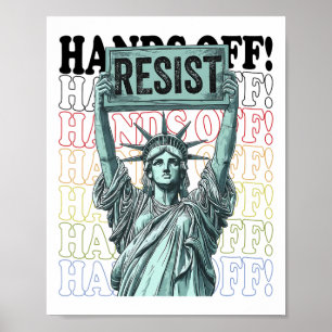 Weerstand standbeeld van vrijheid handen af van de poster
