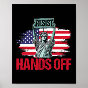 Weerstand standbeeld van vrijheid handen af van de poster