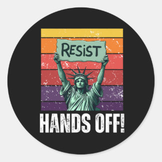 Weerstand standbeeld van vrijheid handen af van de ronde sticker
