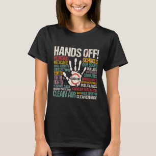 Weerstand standbeeld van vrijheid handen af van de t-shirt