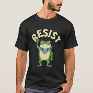 Weerstands Kikker Illustratie T-Shirt, Schattige P T-shirt