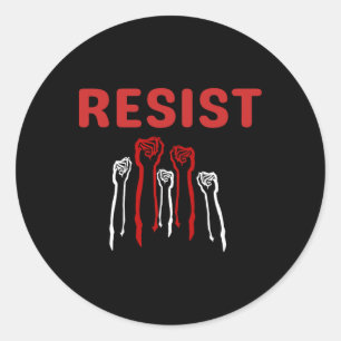 Weerstands Vuist Wees Deel Van De Weerstand Anti T Ronde Sticker