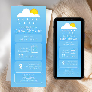 Weersverwachting App Neutraal Baby shower Kaart