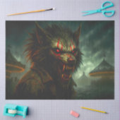 Weerwolf achtervolgt carnaval gothic horror Hallow Tissuepapier (Craft)