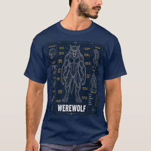 Weerwolf Anatomie Blauwdruk T-shirt