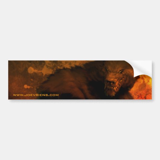 weerwolf bust bumper sticker (Voorkant)