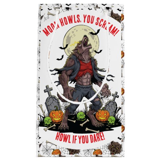 🐺 Weerwolf Halloween Gift Bag 🎃💀 Klein Cadeauzakje (Voorkant)