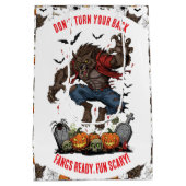 🐺 Weerwolf Halloween Gift Bag 🎃💀 Medium Cadeauzakje (Achterkant)