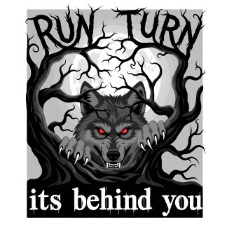 Weerwolf Halloween Horror Design Run Turn Ai-Art T-shirt