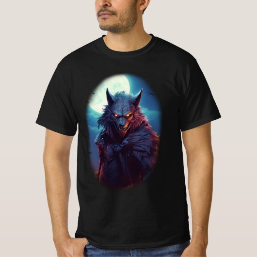 Weerwolf Halloween Horror T-shirt (Voorkant)