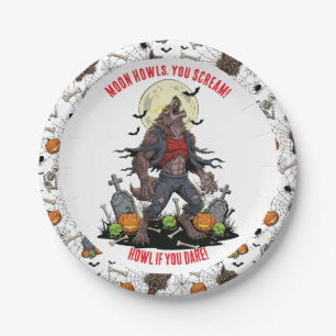 🐺 Weerwolf Halloween Papier Borden 🎃💀 Papieren Bordje