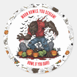 🐺 Weerwolf Halloween Stickers & Labels 🎃💀