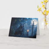 Weerwolf Happy Halloween Super Spooky Kaart (Gele Bloem)