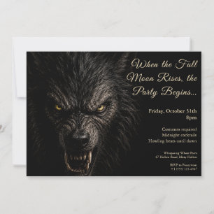 Weerwolf Hoei Halloween Kostuum Feest Uitnodiging