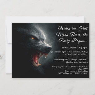 Weerwolf Howl Halloween Kostuum Party Uitnodiging