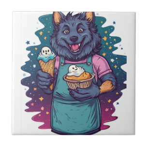 Weerwolf Ijsjeskraam Tegeltje