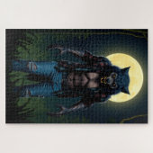 Weerwolf in het bos bij maanlicht legpuzzel (Horizontaal)