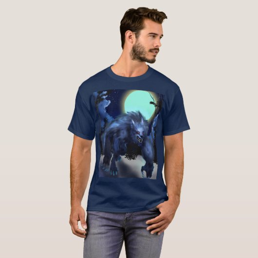 Weerwolf in maanlicht t-shirt (Voorkant volledig)