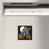 Weerwolf in pompoen Patch Magnet Magneet (Insitu (Vaatwasser))