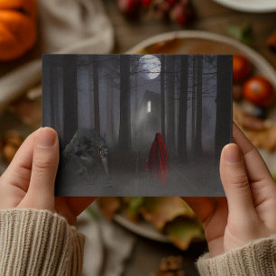 Weerwolf Little Red Riding Hood Griezelen Briefkaart