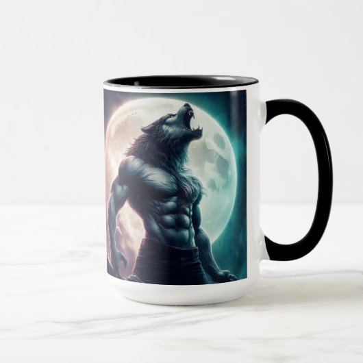 Weerwolf Romance Reader Voeg Naam Gift Coffee Cup Mok (Rechts)