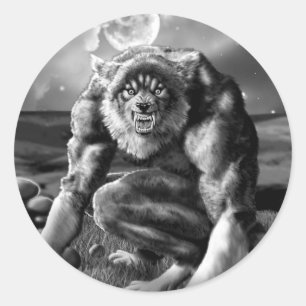 weerwolf ronde sticker