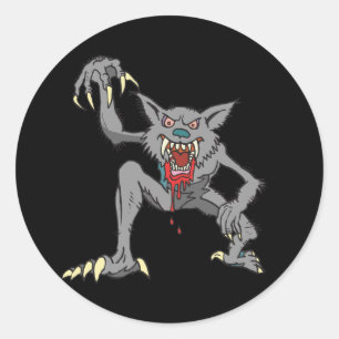 Weerwolf Stickers/Envelope Seals Ronde Sticker