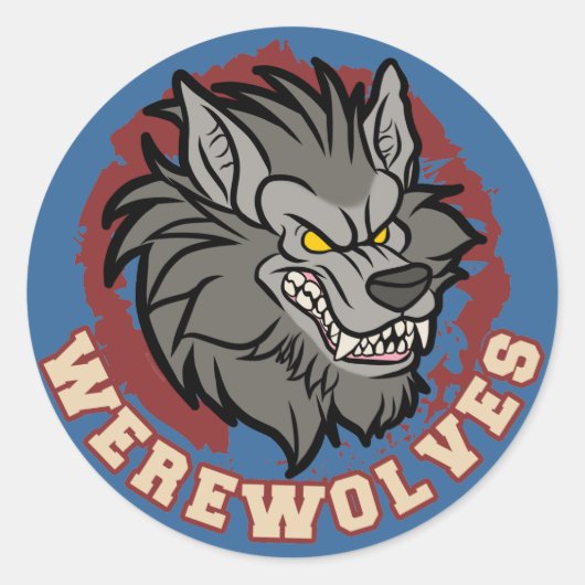 Weerwolf team ronde sticker (Voorkant)