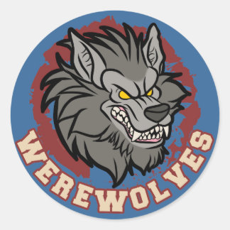 Weerwolf team ronde sticker