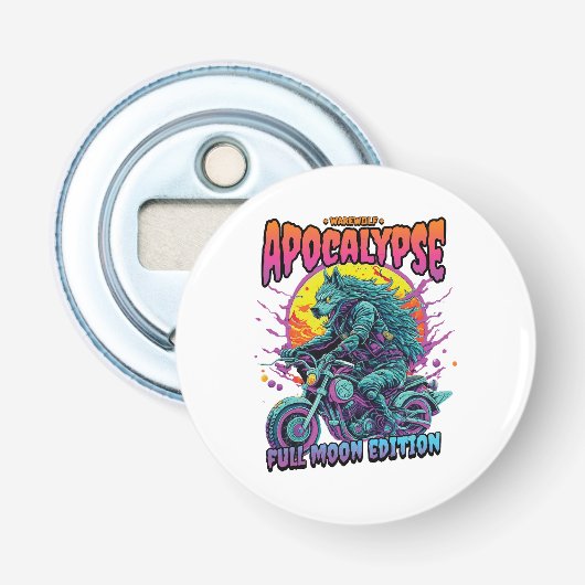 Weerwolven apocalyps button flesopener (Voorkant)