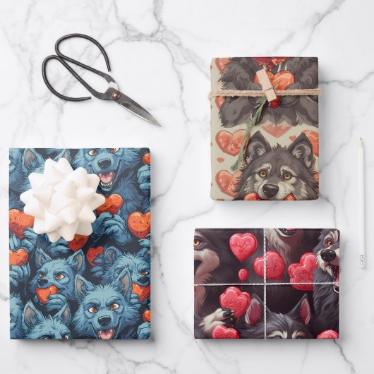 Weerwolven en Snoep Hitte Valentijnsdag Inpakpapier Vel (Voorkant)