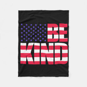 Wees aardig 4 juli VS-vlag Amerika Amerikaans Fleece Deken