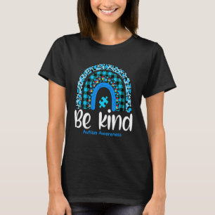Wees aardig Autisme bewustzijn Luipaard Blauw Reg T-shirt