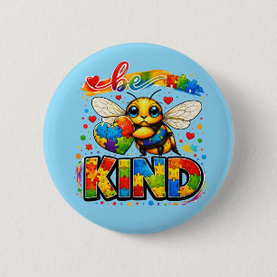 Wees Aardig Autisme Bewustzijn Ronde Button 5,7 Cm