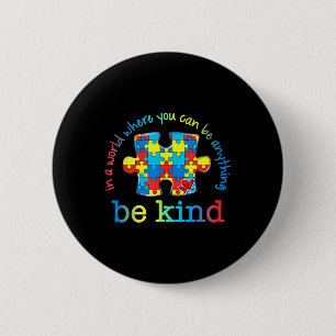 Wees Aardig Autisme Bewustzijns Puzzel Regenboog K Ronde Button 5,7 Cm