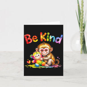 Wees aardig autismegerichtheid knuffel aap knuffel kaart