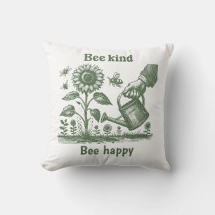 Wees aardig Bij Bij Gelukkig Zonnebloem Geschenk Kussen