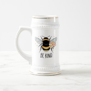 Wees aardig bloemig leuk bij inspiratief ontwerp bierpul