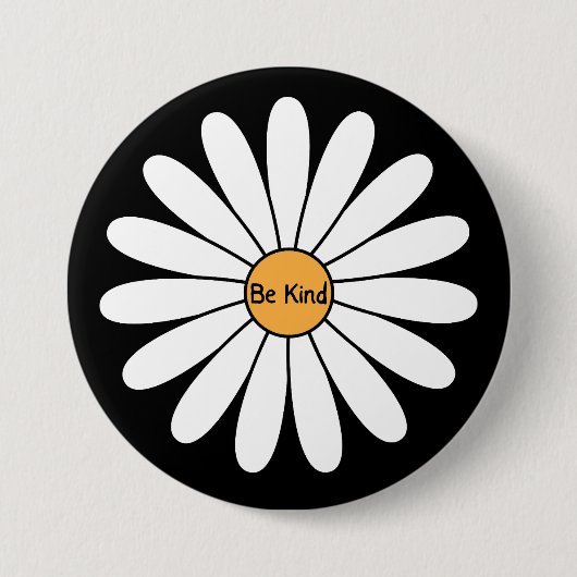 Wees aardig, Daisy Flower Ronde Button 7,6 Cm (Voorkant)