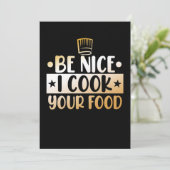 Wees aardig dat ik je eetkeuken koken. bedankkaart (Staand voorkant)
